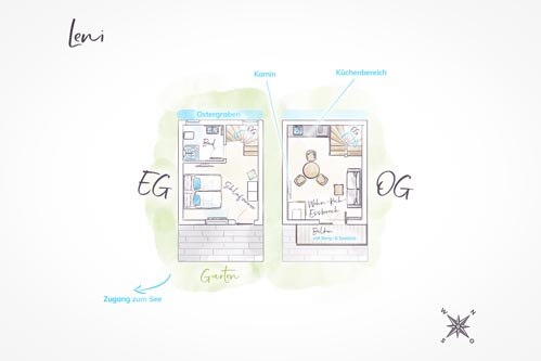 Ferienwohnung Seeheimat | Grundriss der Ferienwohnung Leni
